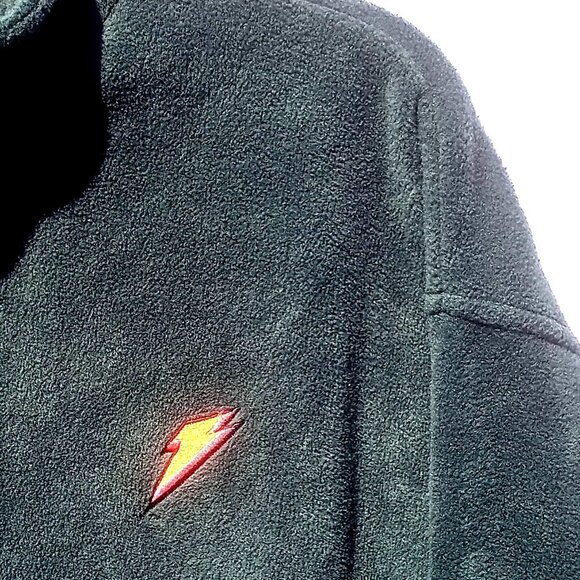 North End Men's Sweater Medium Hunter Green 1/4 Zip Fleece Pullover Orange Bolt - Picture 8 of 13